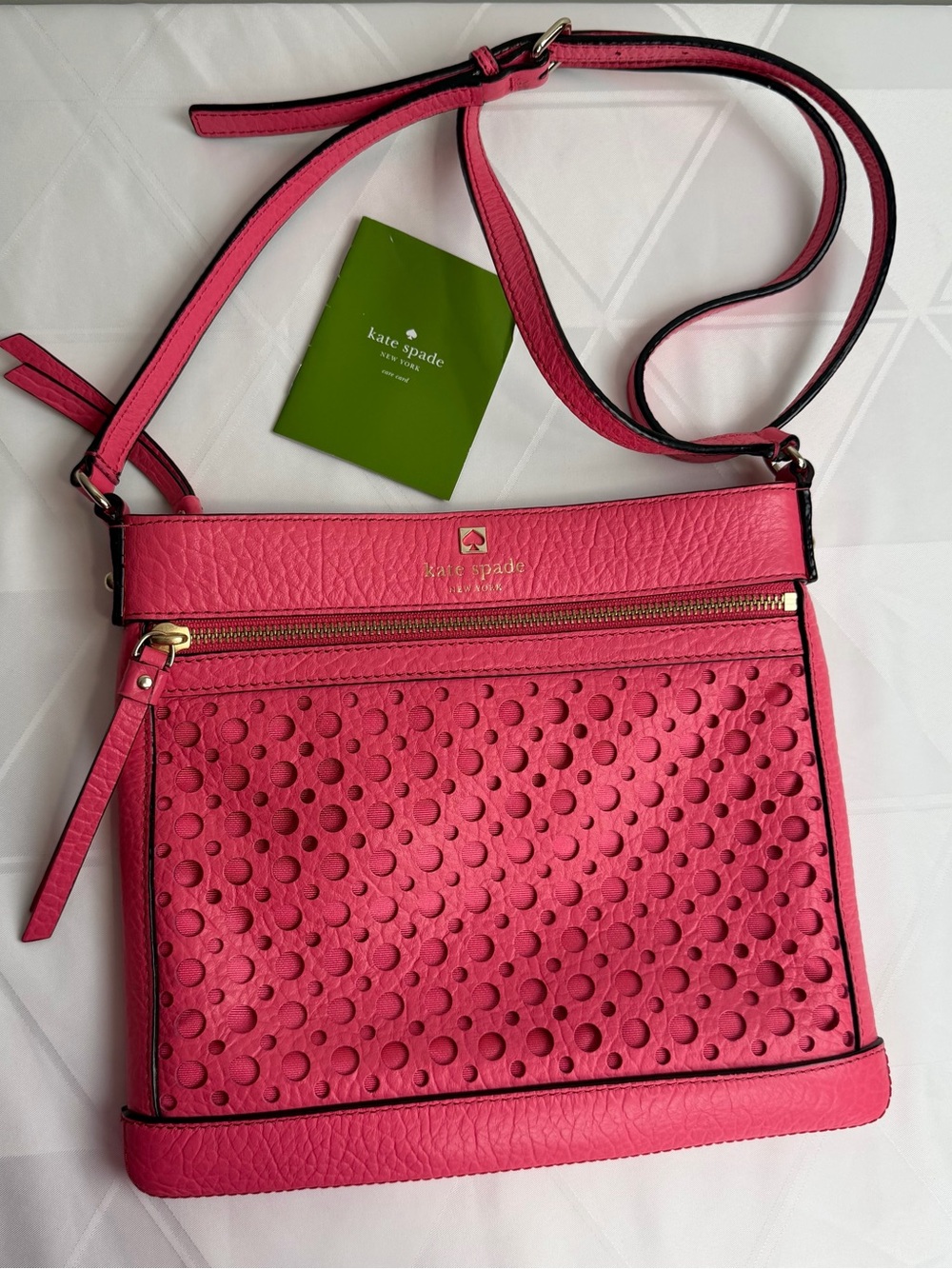Kate Spade Reidy Perri Lane Bubbles Peony Leather Crossbody WKRU2865 NWOT